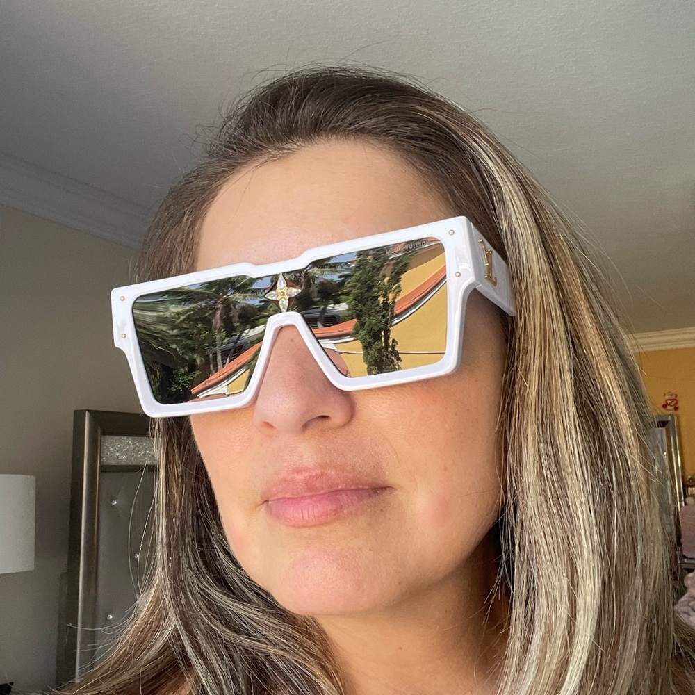 Louis Vuitton White Cyclone Sunglasses - COPY